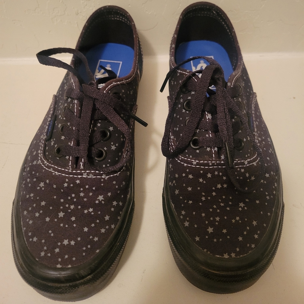 Vans Starry Black Canvas Sneakers, 7.5 Women, Never Worn